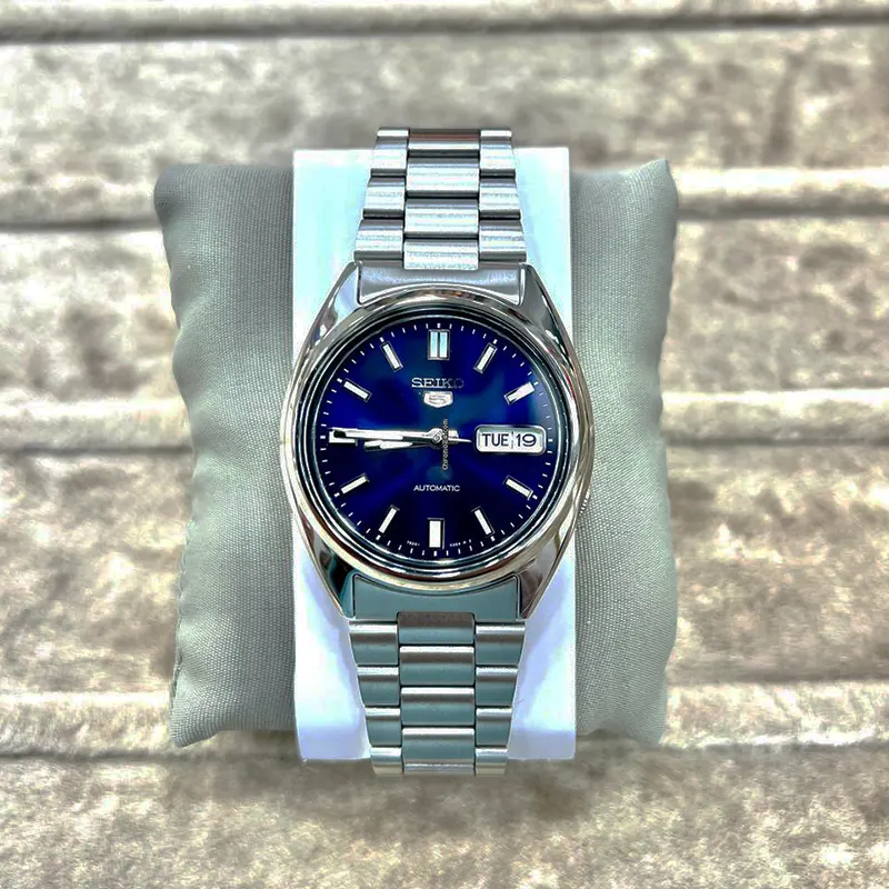 Seiko 5 Automatic Blue Dial Day Date Fashion Men's Watch- SNXS77K
